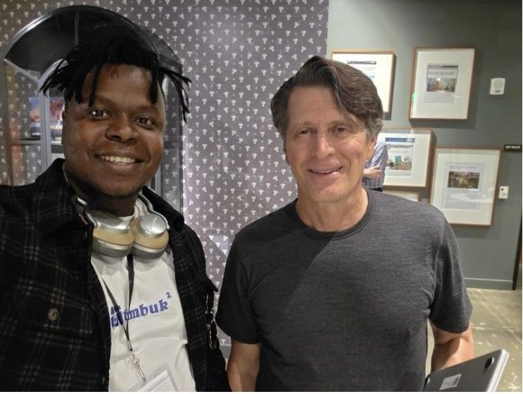 Matimba Nkuna and John Hanke standing together at the Niantic offices in San Francisco